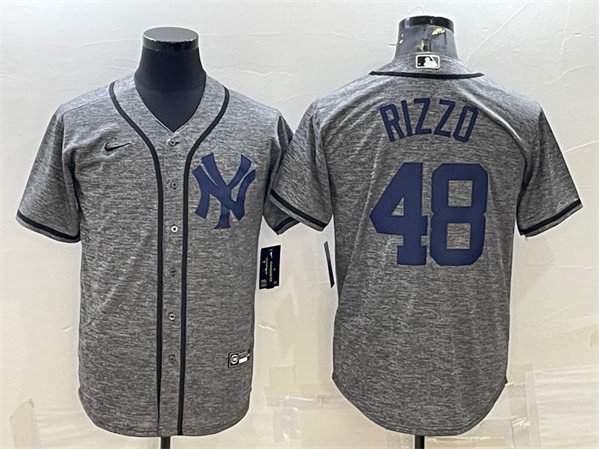 Men's New York Yankees #48 Anthony Rizzo Gray Cool Base Stitched Jersey